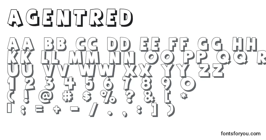 Schriftart Agentred – Alphabet, Zahlen, spezielle Symbole
