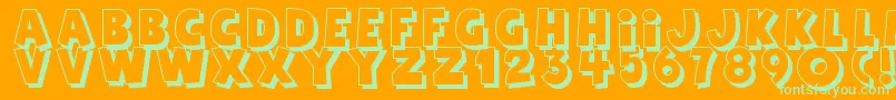 Agentred Font – Green Fonts on Orange Background