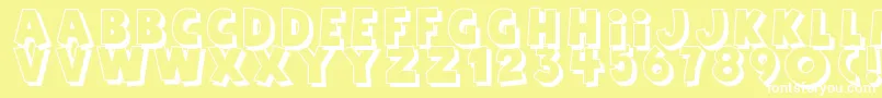 Agentred-Schriftart – Weiße Schriften auf gelbem Hintergrund