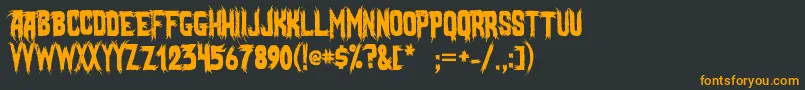 MostlyGhostly-Schriftart – Orangefarbene Schriften auf schwarzem Hintergrund
