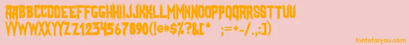 MostlyGhostly-Schriftart – Orangefarbene Schriften auf rosa Hintergrund