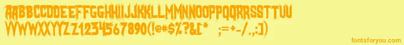 MostlyGhostly Font – Orange Fonts on Yellow Background