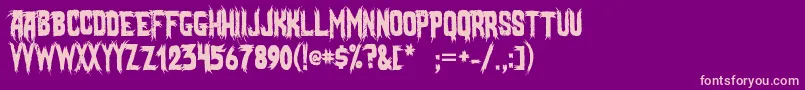 MostlyGhostly-Schriftart – Rosa Schriften auf violettem Hintergrund
