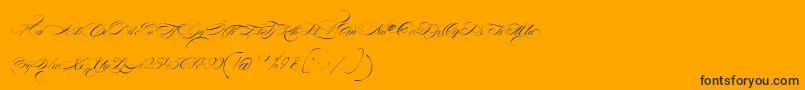 FontaineDeDiamant-Schriftart – Schwarze Schriften auf orangefarbenem Hintergrund