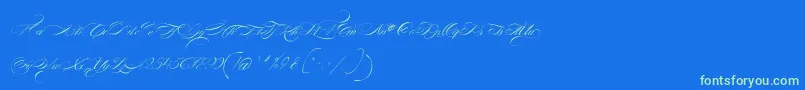 FontaineDeDiamant Font – Green Fonts on Blue Background