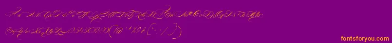 FontaineDeDiamant-Schriftart – Orangefarbene Schriften auf violettem Hintergrund