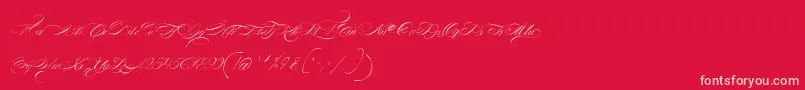 FontaineDeDiamant-Schriftart – Rosa Schriften auf rotem Hintergrund