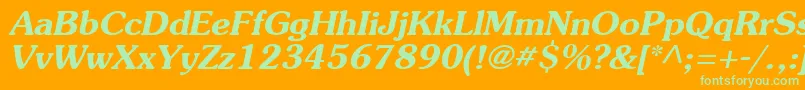 Agsoucbi Font – Green Fonts on Orange Background
