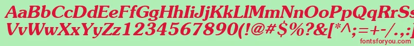 Agsoucbi Font – Red Fonts on Green Background