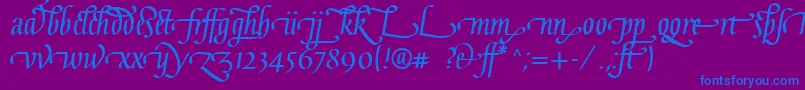 Police GaiusLtBoldLigatures – polices bleues sur fond violet