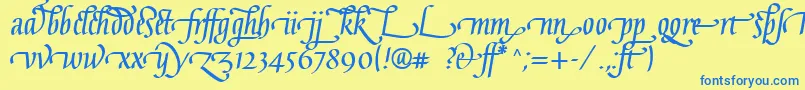 GaiusLtBoldLigatures Font – Blue Fonts on Yellow Background