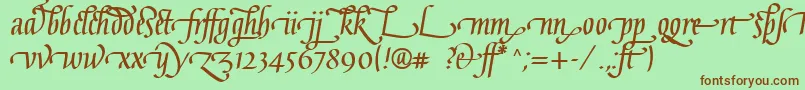 Шрифт GaiusLtBoldLigatures – коричневые шрифты на зелёном фоне