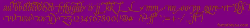 GaiusLtBoldLigatures-Schriftart – Braune Schriften auf violettem Hintergrund