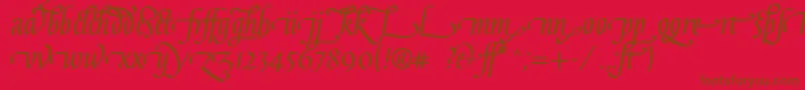 Police GaiusLtBoldLigatures – polices brunes sur fond rouge