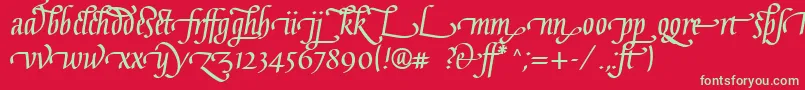 フォントGaiusLtBoldLigatures – 赤い背景に緑の文字