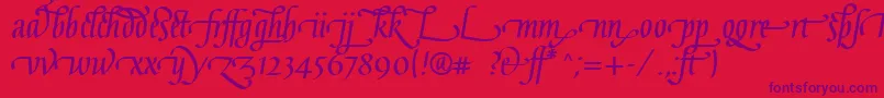 GaiusLtBoldLigatures-fontti – violetit fontit punaisella taustalla