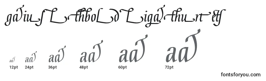 GaiusLtBoldLigatures Font Sizes