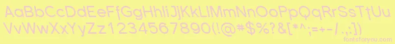 SfflorencesansrevItalic-fontti – vaaleanpunaiset fontit keltaisella taustalla