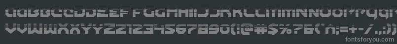 Gunnerstormhalf-fontti – harmaat kirjasimet mustalla taustalla