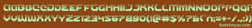 Gunnerstormhalf-fontti – vihreät fontit ruskealla taustalla