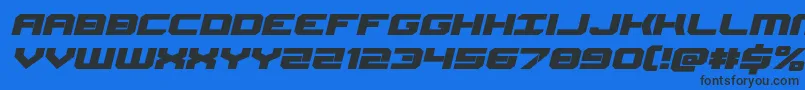 Gearheadexpandital Font – Black Fonts on Blue Background