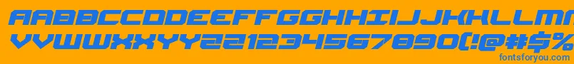 Gearheadexpandital Font – Blue Fonts on Orange Background
