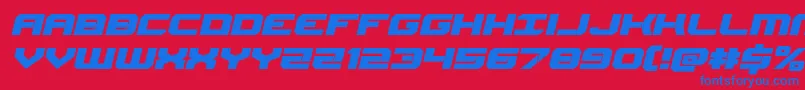 Gearheadexpandital Font – Blue Fonts on Red Background
