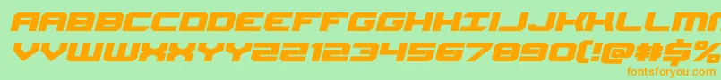 Gearheadexpandital Font – Orange Fonts on Green Background