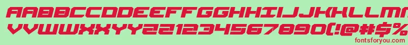 Gearheadexpandital Font – Red Fonts on Green Background