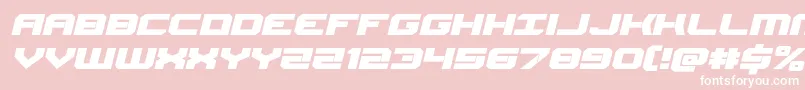 Fonte Gearheadexpandital – fontes brancas em um fundo rosa