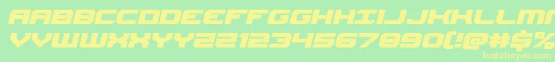 フォントGearheadexpandital – 黄色の文字が緑の背景にあります