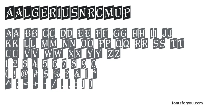 A fonte AAlgeriusnrcmup – alfabeto, números, caracteres especiais