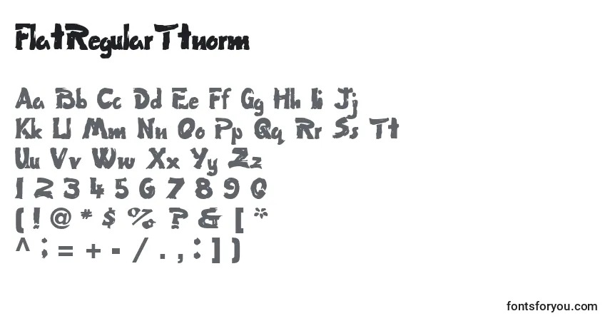 Czcionka FlatRegularTtnorm – alfabet, cyfry, specjalne znaki