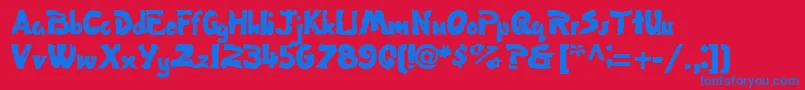 FlatRegularTtnorm Font – Blue Fonts on Red Background