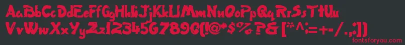 FlatRegularTtnorm Font – Red Fonts on Black Background