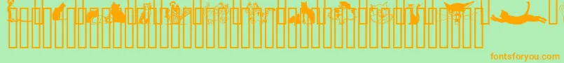 CatsCsp Font – Orange Fonts on Green Background