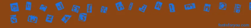 Architom-Schriftart – Blaue Schriften auf braunem Hintergrund