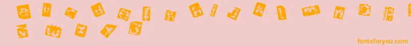 Police Architom – polices orange sur fond rose