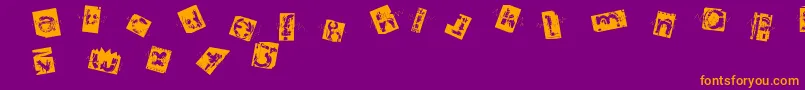 Architom-Schriftart – Orangefarbene Schriften auf violettem Hintergrund
