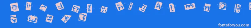 Architom Font – Pink Fonts on Blue Background