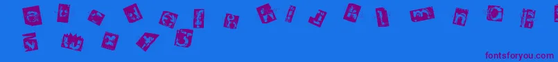 Police Architom – polices violettes sur fond bleu