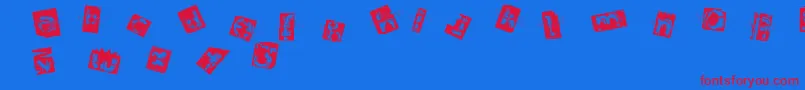 Architom-Schriftart – Rote Schriften auf blauem Hintergrund