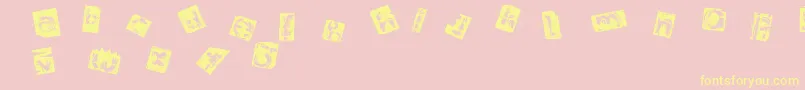 Architom-Schriftart – Gelbe Schriften auf rosa Hintergrund