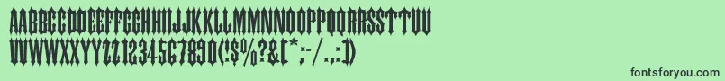 フォントIronwood – 緑の背景に黒い文字
