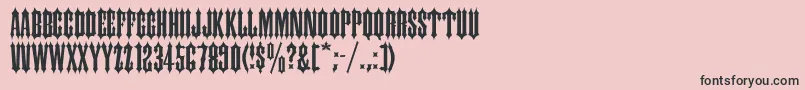 Ironwood-Schriftart – Schwarze Schriften auf rosa Hintergrund