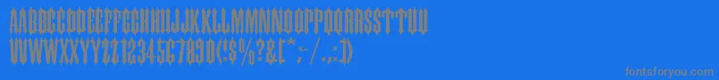 フォントIronwood – 青い背景に灰色の文字