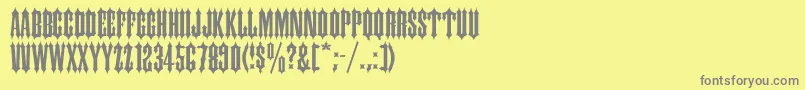 フォントIronwood – 黄色の背景に灰色の文字
