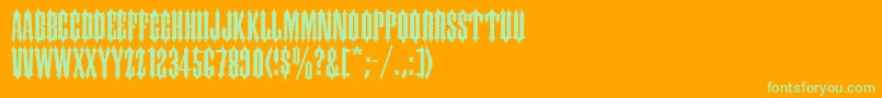 Ironwood Font – Green Fonts on Orange Background
