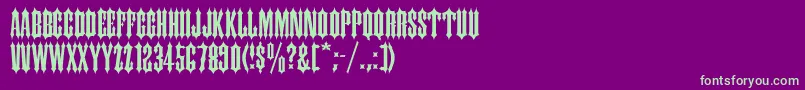 フォントIronwood – 紫の背景に緑のフォント