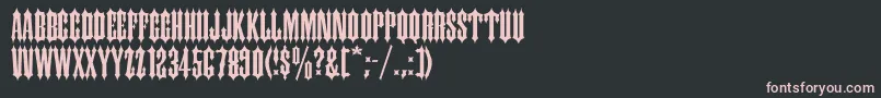 フォントIronwood – 黒い背景にピンクのフォント